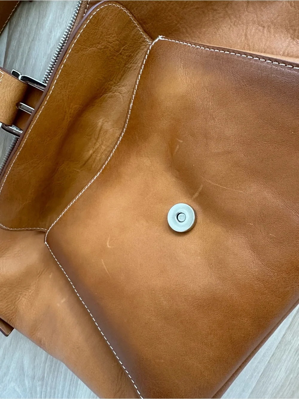 Cavalcanti Cognac Leather Shoulder Bag